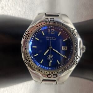Fossil Men's Blue Watch 100M Stainless Steel Water Resist AM3421